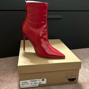 Steve Madden Red Patent heel boots